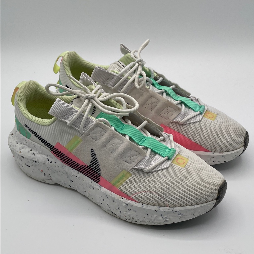 Nike Crater Impact Women’s Size 10 White Sneakers Pink Green Yellow Lace up